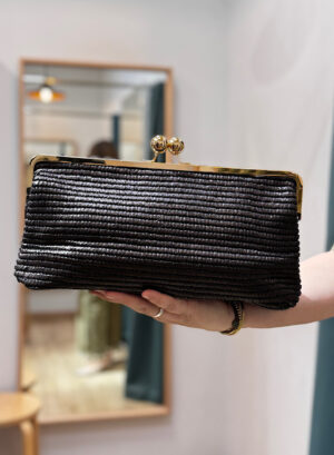 CARTERA RAFIA MAXI - Marrón chocolate