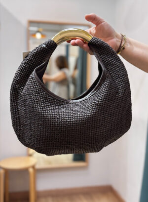 BOLSO RAFIA ARETA - Marrón chocolate