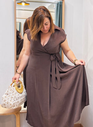 VESTIDO AMELIA - Marrón chocolate