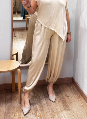 PANTALÓN SATÍN - Beige