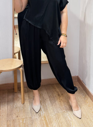 PANTALÓN SATÍN - Negro