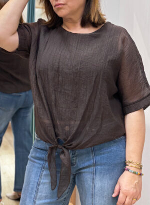 CAMISA DONNA - Marrón chocolate