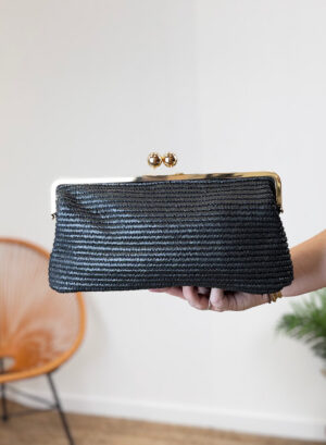 CARTERA RAFIA MAXI - Negro