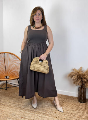 VESTIDO BEA - Marrón chocolate