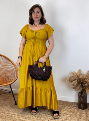 VESTIDO VIOLETA - Mostaza