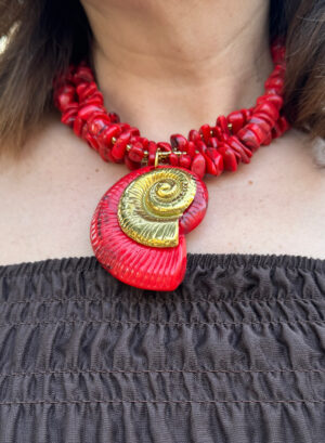 COLLAR CARACOLA - Rojo