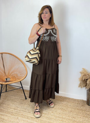 VESTIDO MAYA - Marrón chocolate