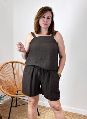 BLUSA PACHÁ - Marrón chocolate