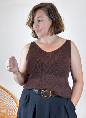 TOP LINDA - Marrón chocolate