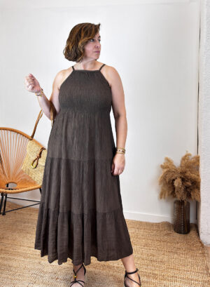 VESTIDO ANI - Marrón chocolate