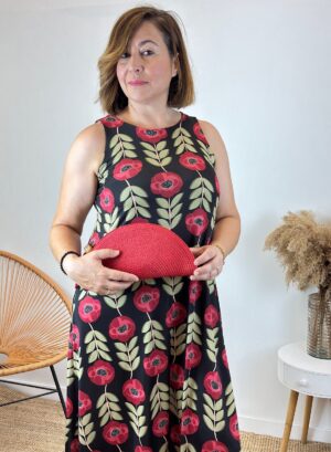 VESTIDO FLOR - Negro