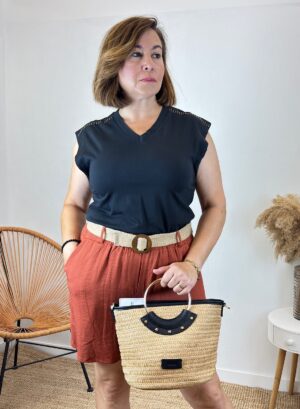 CAMISETA NORA - Negro