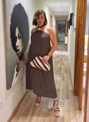 VESTIDO GEMA - Marrón chocolate