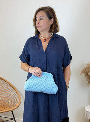 CARTERA MANO MYKONOS - Azul