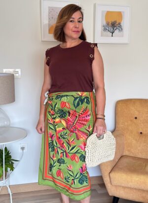 FALDA PAREO LARGA - Verde