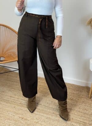 PANTALON VIOLETA - Marrón chocolate