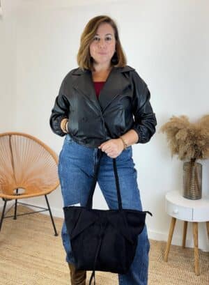 BOMBER POLIPIEL CARMEN - Negro