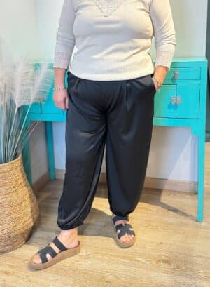 PANTALON BALLON CURVY - Negro