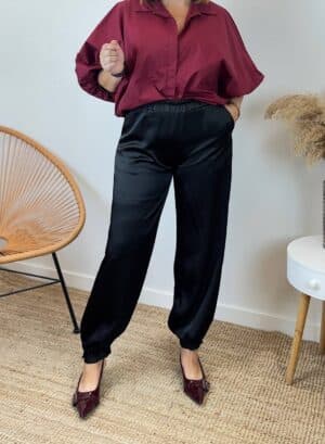 PANTALÓN SATINADO NEREA - Negro