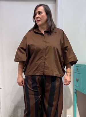 CAMISA SIRENA CURVY - Marrón