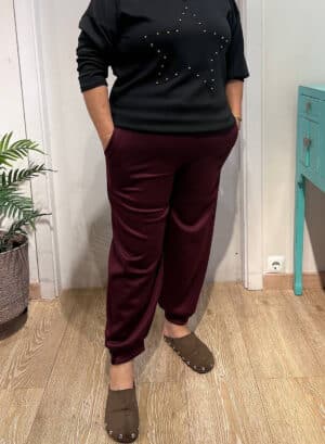 PANTALON  SPORT CURVY - Burdeos