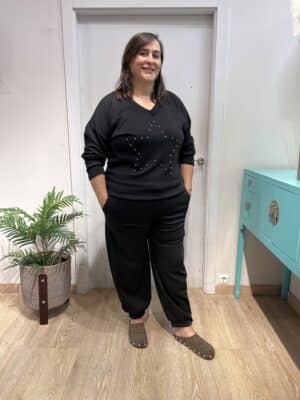 PANTALON  SPORT CURVY - Negro